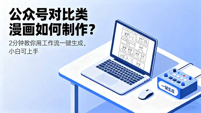 公众号对比类漫画如何制作？2分钟教你用工作流一键生成，小白可上手-点创网