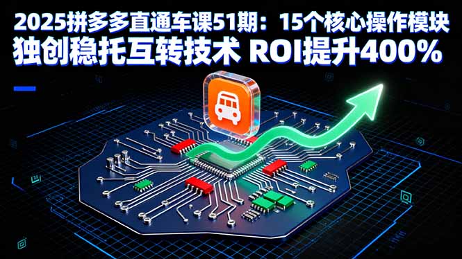 2025拼多多直通车课51期：15个核心操作模块 独创稳托互转技术 ROI提升400%-点创网