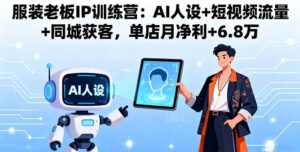 服装老板IP训练营：AI人设+短视频流量+同城获客，单店月净利+6.8万-优创圈