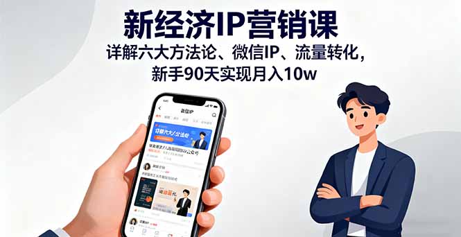 新经济IP营销课：详解六大方法论、微信IP、流量转化，新手90天实现月入10w-聚创学社