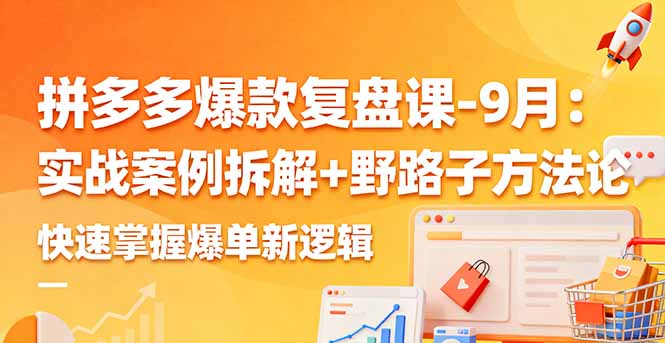 拼多多爆款复盘课-9月：实战案例拆解+野路子方法论，快速掌握爆单新逻辑-胜创圈