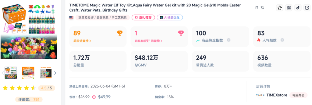 水凝胶玩具在TikTok逆袭大爆品，单月狂卖200万，拿下类目Top1-搞钱线报📢论坛-网创交流-优创圈
