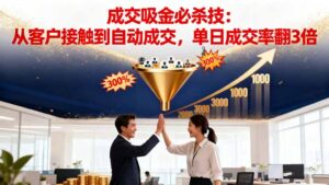 吸金成交营销必杀技：从客户接触到自动成交，单日成交率翻3倍-优创圈