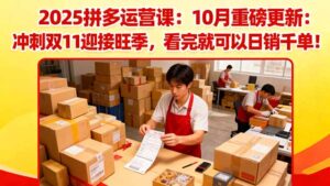 2025拼多多运营课：10月重磅更新：冲刺双11迎接旺季，看完就可以日销千单-优创圈