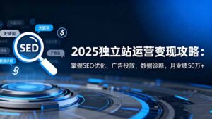 2025独立站运营变现攻略：掌握SEO优化、广告投放、数据诊断，月业绩50万+-优创圈