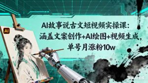 AI故事说古文短视频实操课：涵盖文案创作+AI绘图+视频生成，单号月涨粉10w-优创圈
