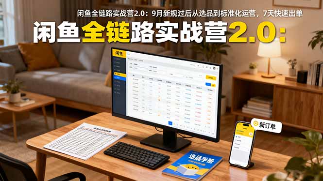 闲鱼全链路实战营2.0：9月新规过后从选品到标准化运营，7天快速出单-课赚圈