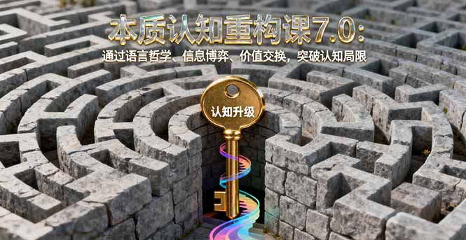 本质认知重构课7.0：通过语言哲学、信息博弈、价值交换，突破认知局限-优创圈