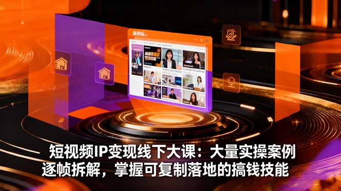 短视频IP变现线下大课：大量实操案例逐帧拆解，掌握可复制落地的搞钱技能-胜创圈