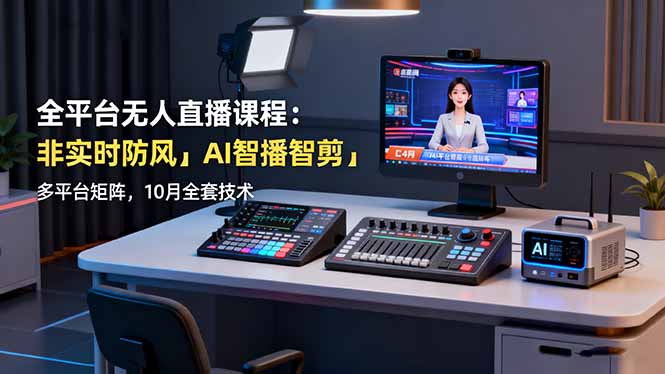 全平台无人直播课程：非实时防风＋AI智播智剪＋多平台矩阵，10月全套技术-伙伴笔记