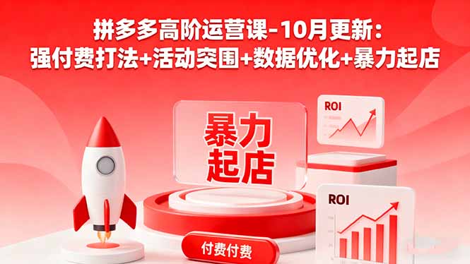 拼多多高阶运营课-10月更新:强付费打法+活动突围+数据优化+暴力起店-铭创学社