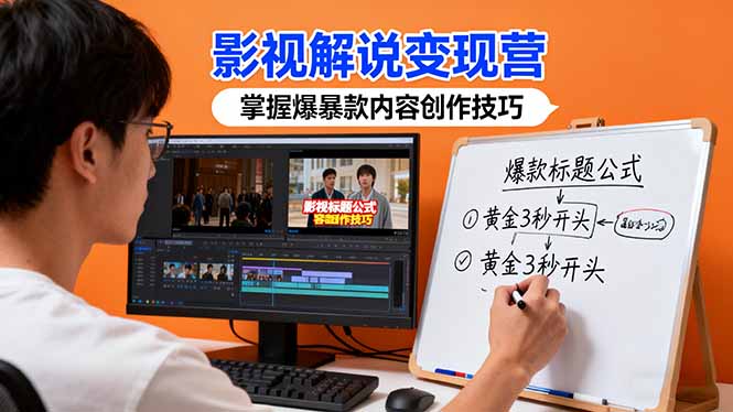 影视解说变现营：通过30+实战案例爆款内容创作技巧，掌握影视解说盈利密码-聚创学社