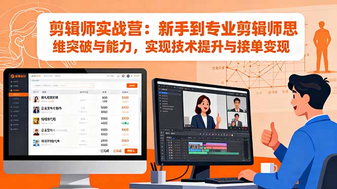 剪辑师实战营：新手到专业剪辑师思维突破与能力，实现技术提升与接单变现-伙伴笔记