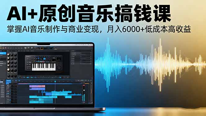 AI+原创音乐搞钱课：掌握AI音乐制作与商业变现，月入6000+低成本高收益-创客圈