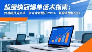 超级销冠爆单话术指南：快速提升成交率，单月业绩提升200%，复购率增长50%-优创圈