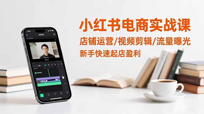 小红书电商实战课：店铺运营/视频剪辑/流量曝光，新手快速起店盈利-创客圈