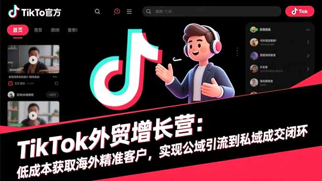 TikTok外贸增长营：低成本获取海外精准客户，实现公域引流到私域成交闭环-铭创学社
