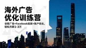 海外广告优化训练营：谷歌广告+Facebook投放+账户优化，轻松月薪1-3万-优创圈