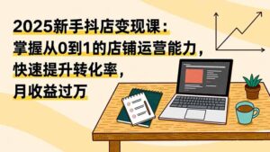 2025新手抖店变现课:掌握从0到1的店铺运营能力,快速提升转化率,月收过万-优创圈