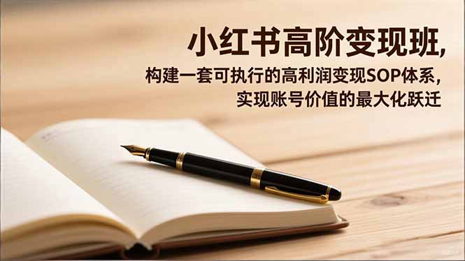 小红书高阶变现班，构建一套可执行的高利润变现SOP体系，实现账号价值的最大化跃迁-铭创学社