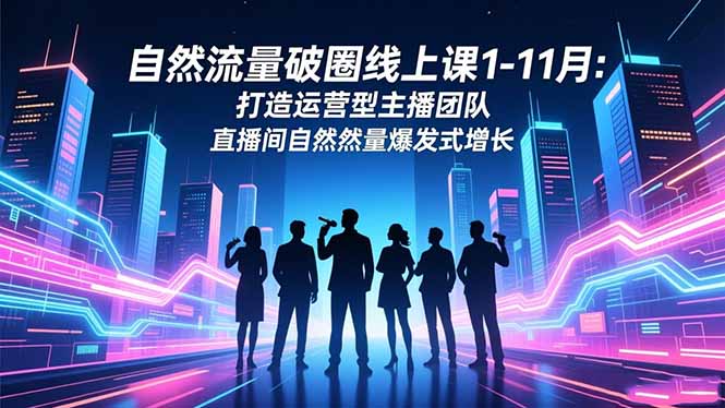 自然流量破圈线上课1-11月：打造运营型主播团队 直播间自然流量爆发式增长-清创圈