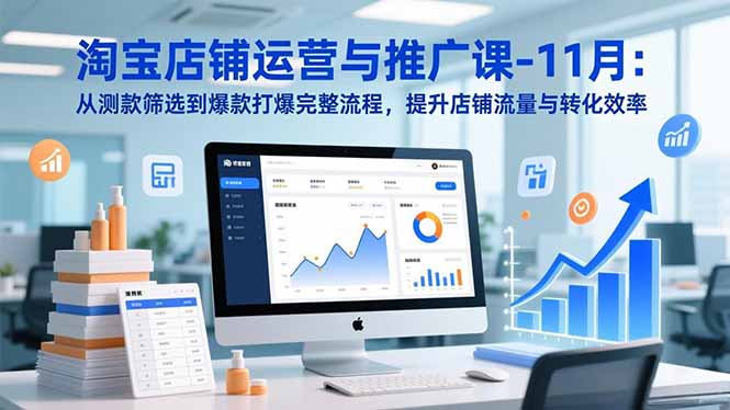 淘宝店铺运营与推广课-11月:从测款筛选到爆款打爆完整流程,提升店铺流量与转化效率-铭创学社