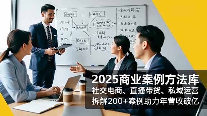 2025商业案例方法库，社交电商、直播带货、私域运营，拆解200+案例助力年营收破亿-聚创学社
