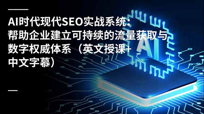 AI时代现代SEO实战系统：帮助企业建立可持续的流量获取与数字权威体系（英文授课+中文字幕）-清创圈