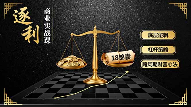 《逐 利》商业实战课，底层逻辑、杠杆策略、18锦囊，跨周期财富心法（更新）-创客圈