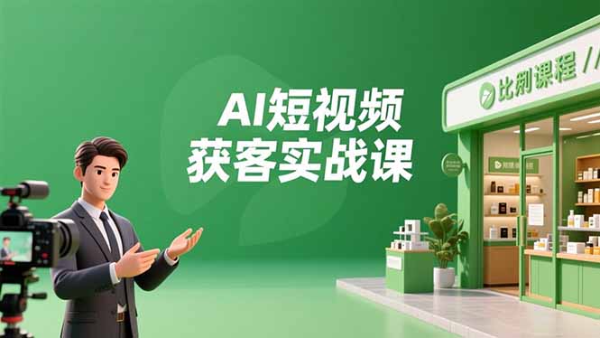 AI短视频获客实战课，数字人创作、实体行业应用、精准引流，30天获取客源月入6万+-聚创学社