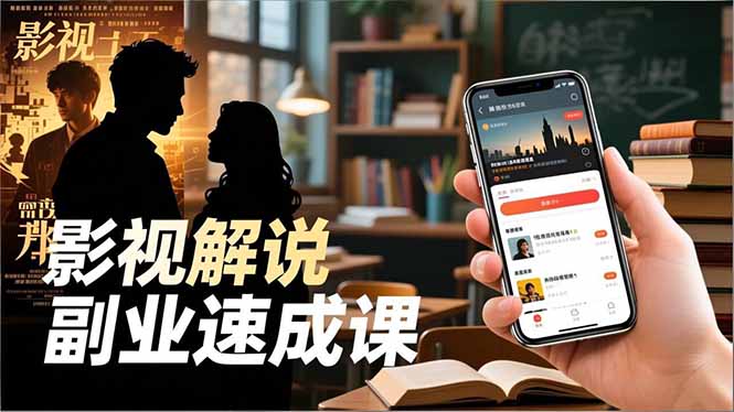 Tk影视解说副业速成课，软件安装、全流程实操、爆款预设，新手两周变现-铭创学社
