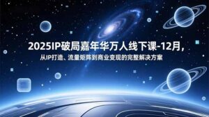 2025IP破局嘉年华万人线下课-12月，从IP打造、流量矩阵到商业变现的完整解决方案-优创圈