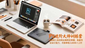 PS进阶大师训练营，从基础工具到商业案例全掌握，具备专业设计能力，月接单收入6000-1.2万-优创圈