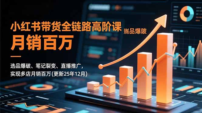 小红书带货全链路高阶课，选品爆破、笔记裂变、直播推广，实现多店月销百万(更新25年12月)-云创优业