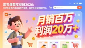 淘宝爆款实战班2026:手把手教你打造月销百万爆款,稳定月利润突破20万+-优创圈