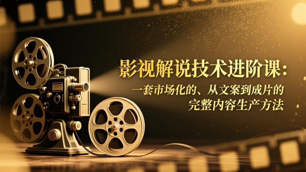 影视解说技术进阶课：一套市场化的、从文案到成片的完整内容生产方法-课赚圈