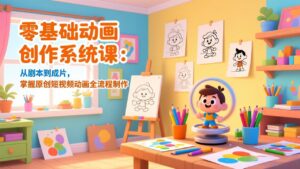 零基础动画创作系统课：从剧本到成片，掌握原创短视频动画全流程制作-优创圈
