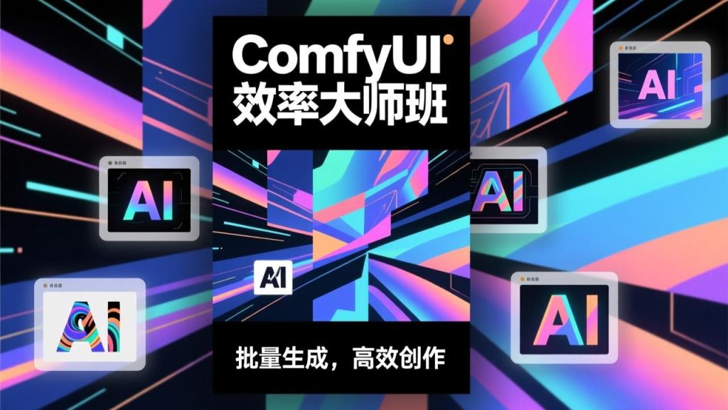 ComfyUI效率大师班：工作流搭建，批量生成，将个人AI出图效率提升5-10倍，月接单收入1-3万-课赚圈