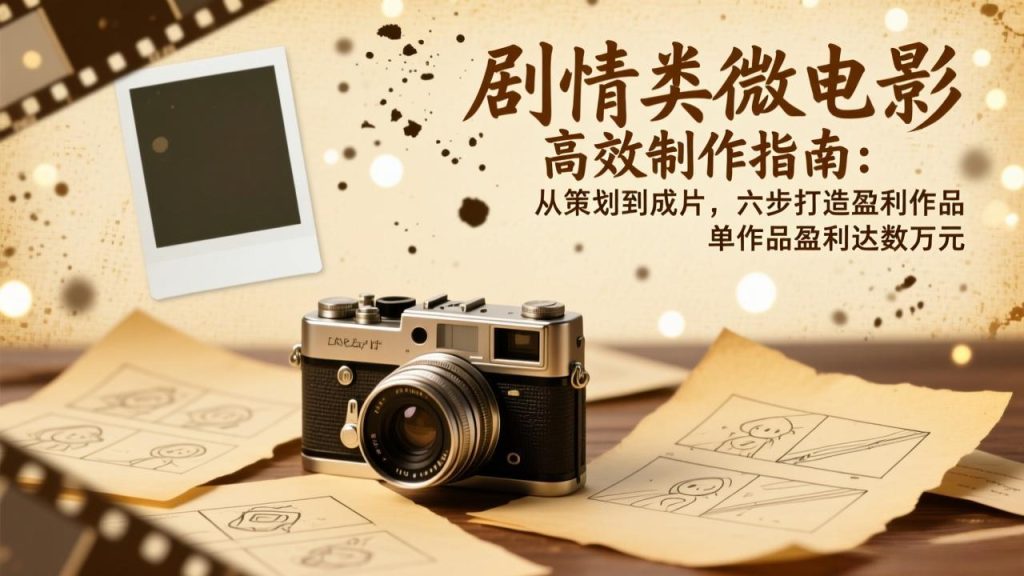 剧情类微电影高效制作指南:从策划到成片,六步打造盈利作品,单作品盈利达数万元-课赚圈