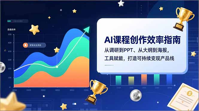 AI课程创作效率指南，从调研到PPT、从大纲到海报，工具赋能，打造可持续变现产品线-课赚圈