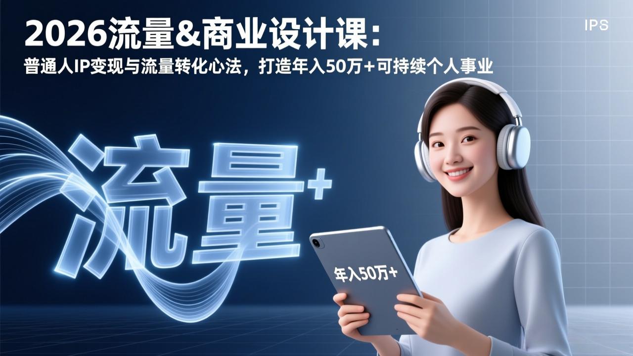 2026流量&商业设计课:普通人IP变现与流量转化心法,打造年入50万+可持续个人事业-伙伴笔记
