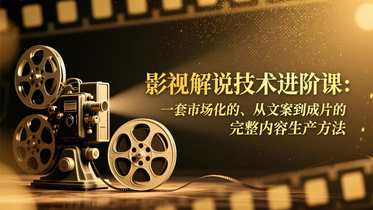 影视解说技术进阶课：一套市场化的、从文案到成片的完整内容生产方法-胜创圈