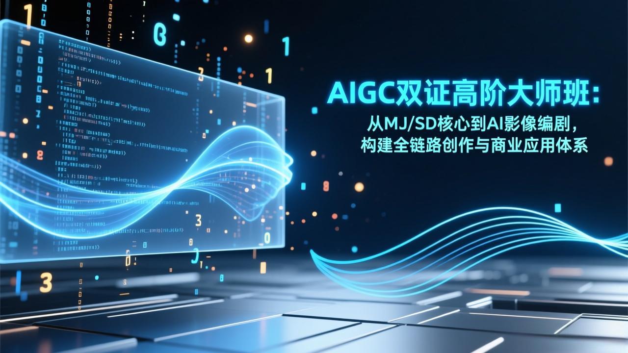AIGC双证高阶大师班:从MJ/SD核心到AI影像编剧,构建全链路创作与商业应用体系-铭创学社