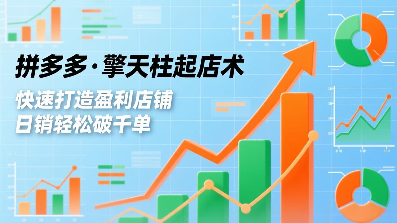 拼多多·擎天柱起店术，爆流布局、利润起飞、不断流，快速打造盈利店铺，日销轻松破千单-清创圈