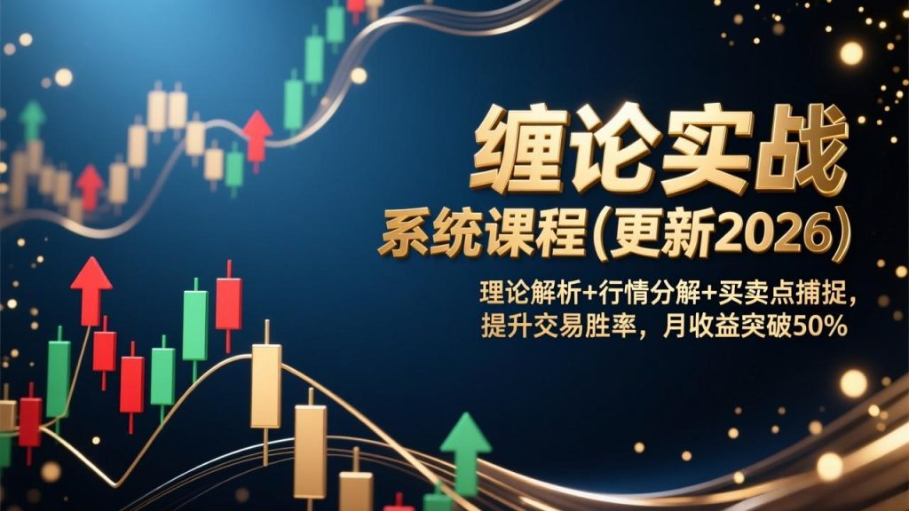 缠论实战系统课程(更新2026)，理论解析+行情分解+买卖点捕捉，提升交易胜率，月收益突破50%-聚创学社