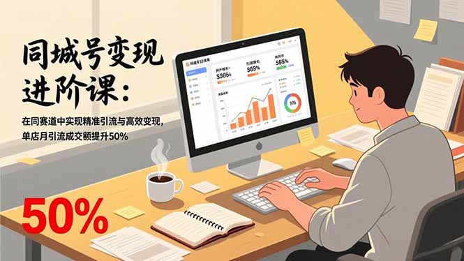 同城号变现进阶课：在同城赛道中实现精准引流与高效变现，单店月引流成交额提升50%-聚创学社