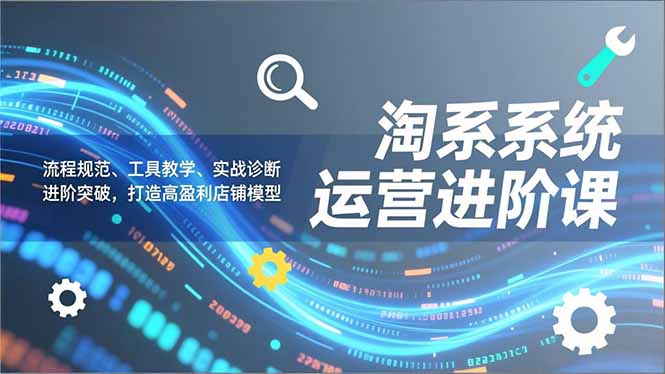 淘系系统运营进阶课2.0，流程规范、工具教学、实战诊断，进阶突破，打造高盈利店铺模型-铭创学社