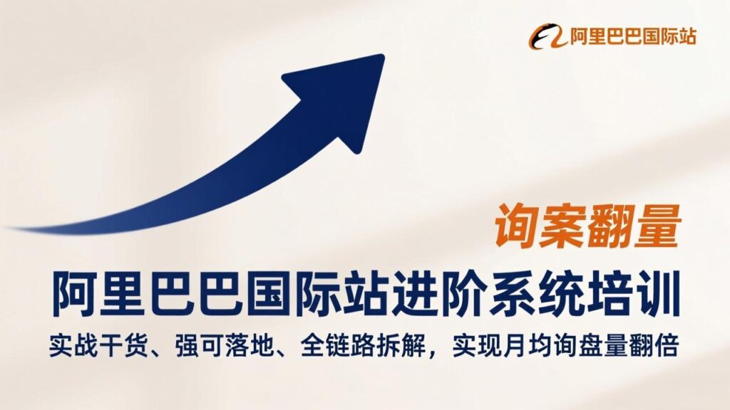 阿里巴巴国际站进阶系统培训，实战干货、强可落地、全链路拆解，实现月均询盘量翻倍-优创圈