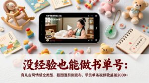 没经验也能做书单号:育儿古风情感全类型,抠图混剪到发布,学员单条视频收益破2000+-优创圈
