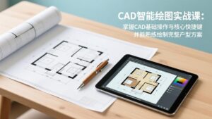 CAD智能绘图实战课：掌握CAD基础操作与核心快捷键，并能熟练绘制完整户型方案-优创圈